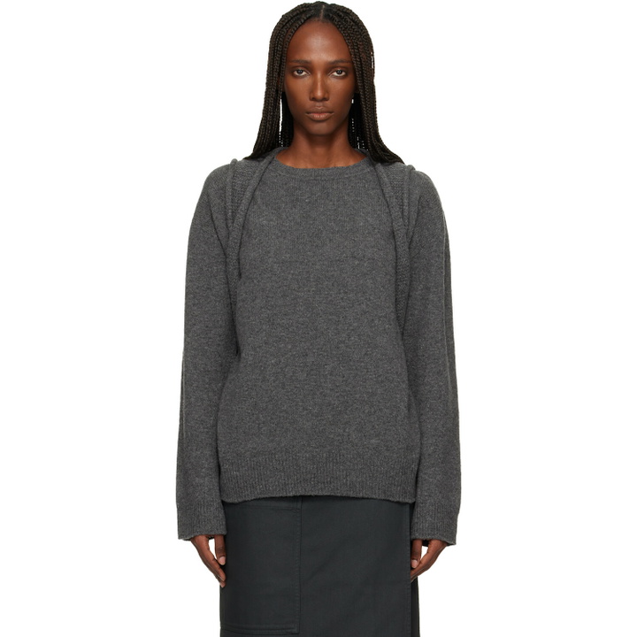 Photo: ISSEY MIYAKE Gray Backpack Knit Sweater
