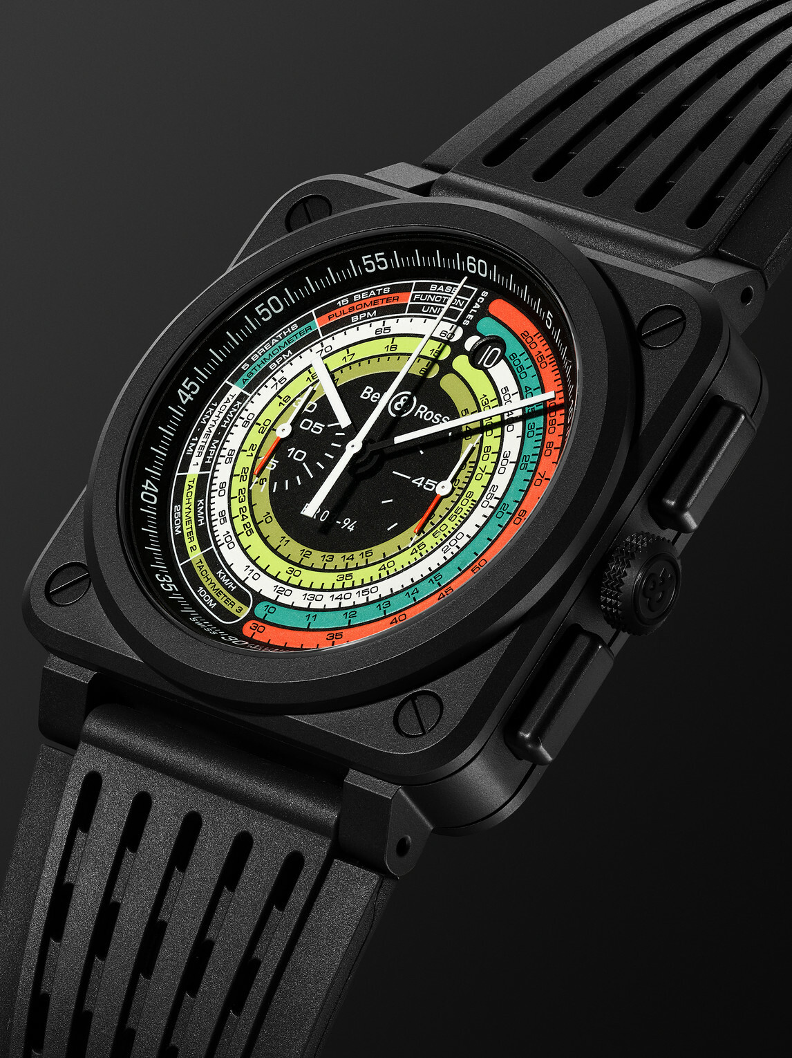 Bell & Ross - BR 03-94 Multimeter Limited Edition Automatic 42mm Ceramic and Rubber Watch, Ref. No. BR0394-SW-CE/SRB