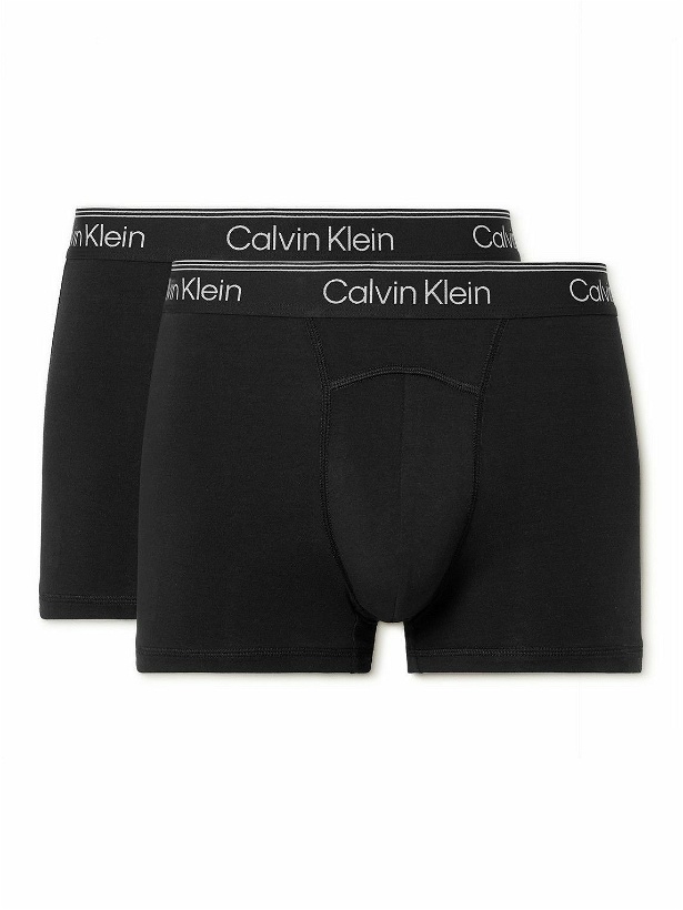 Photo: Calvin Klein Underwear - Two-Pack Stretch-Cotton Boxer Briefs - Black