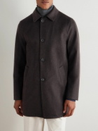 Rubinacci - Suede-Trimmed Brushed Cashmere Coat - Brown