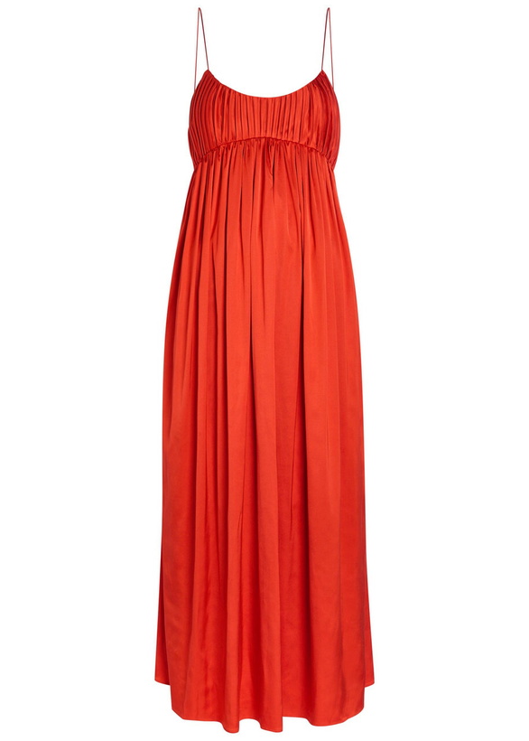 Photo: Tove Katrine Stretch-satin Midi Dress Red