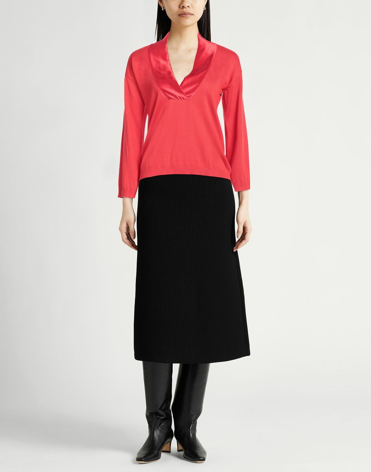 Malo Womens Sweater in Red