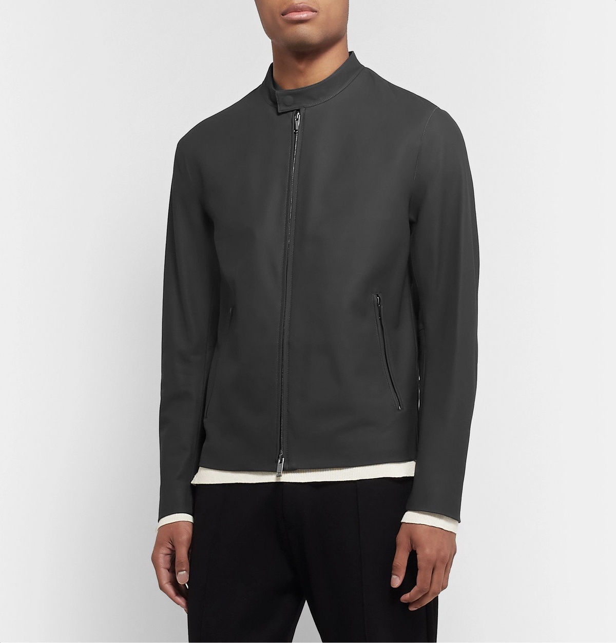 Theory leather moto on sale jacket