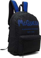 Alexander McQueen Black Graffiti Metropolitan Backpack