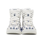Versace White and Blue Ford Edition Logo Sneakers