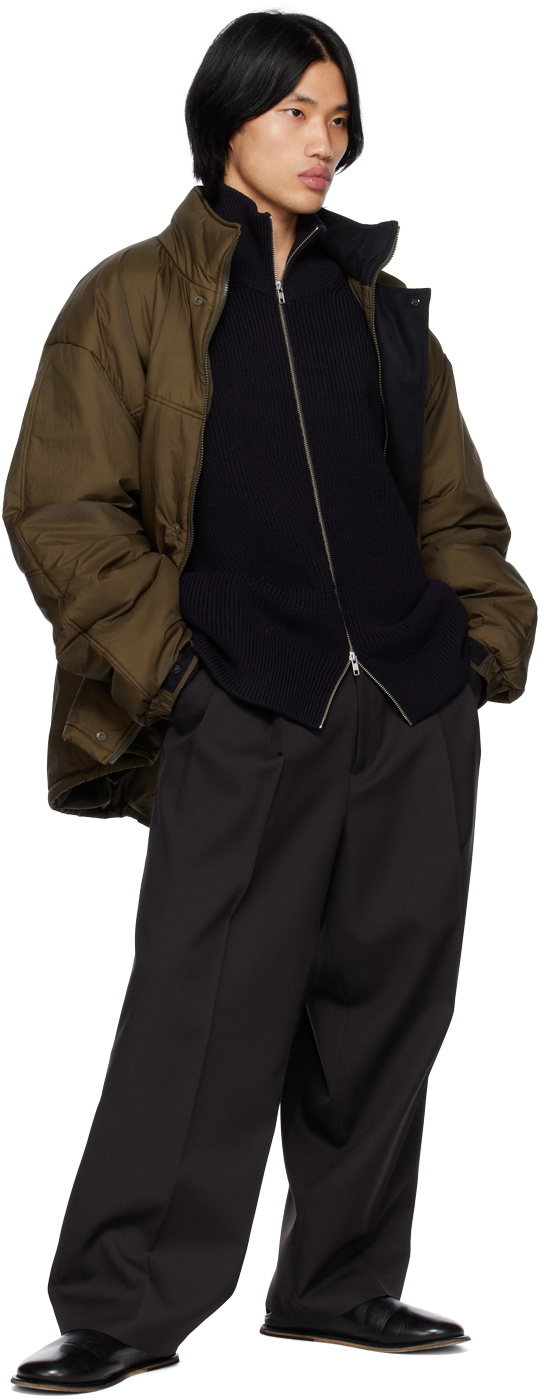 stein Navy Ribbed Track Jacket