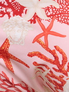 VERSACE Printed Coral Lycra Bikini Bottoms