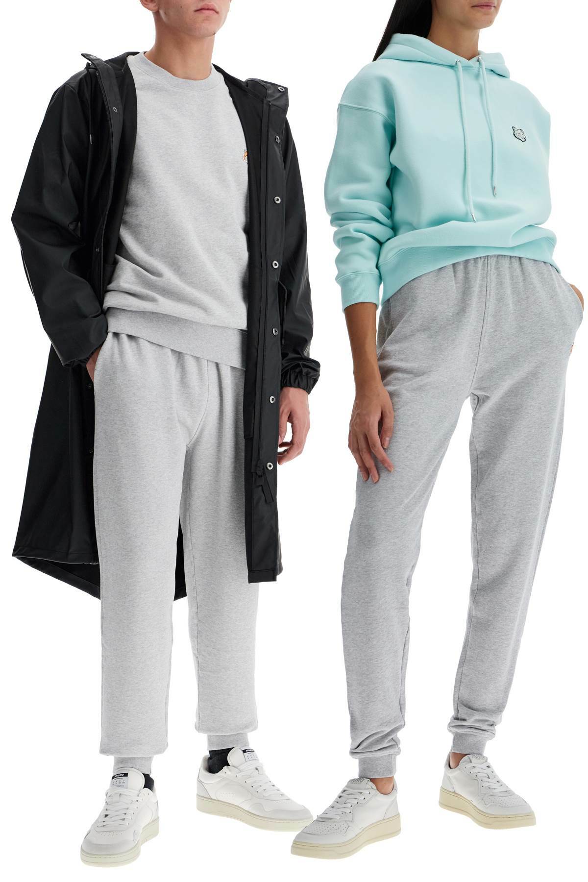 MAISON KITSUNE fox head jogging pants Grey