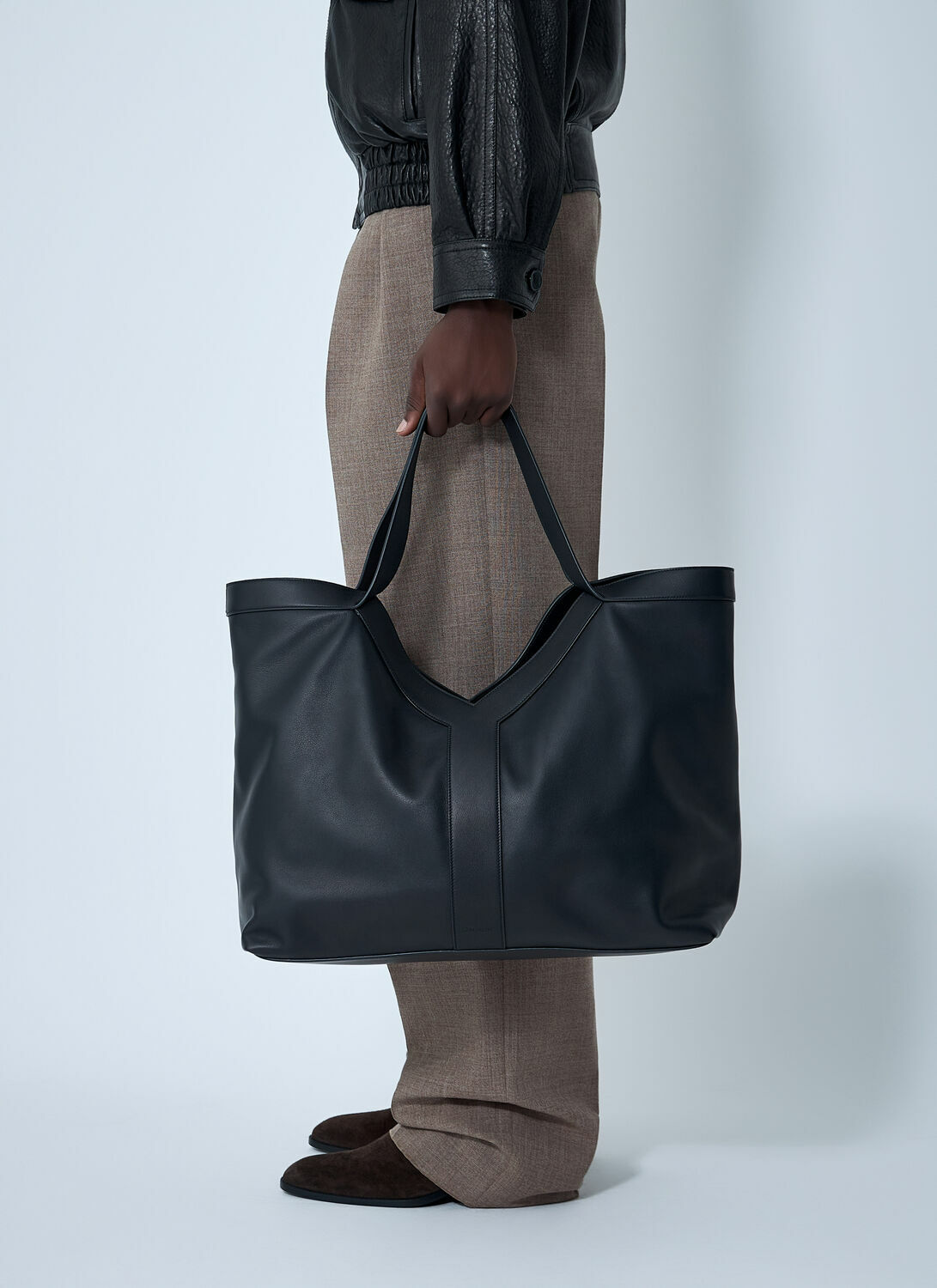 Saint Laurent Large Y-Shaped Leather Tote Bag