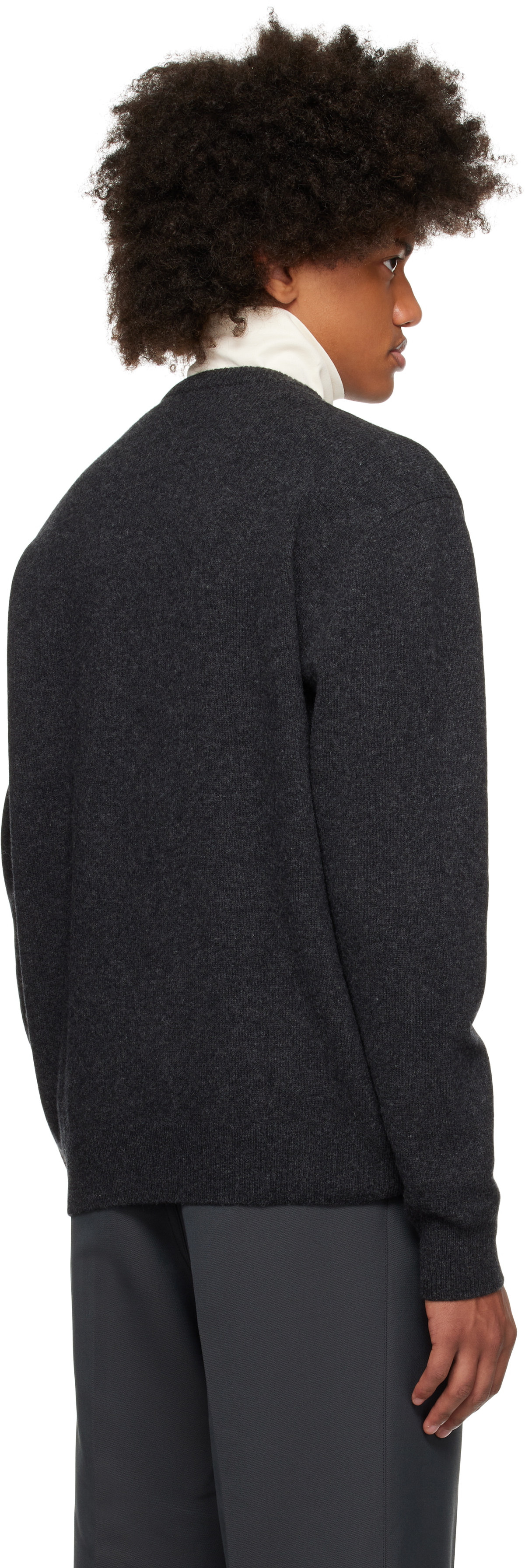LEMAIRE Gray Deep V-Neck Sweater Lemaire