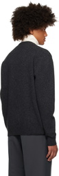 LEMAIRE Gray Deep V-Neck Sweater