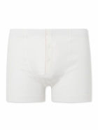Hemen Biarritz - Albar Ribbed Organic Stretch-Cotton Boxer Briefs - White