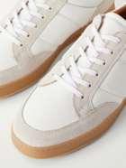 Mr P. - Colour-Block Suede and Leather Sneakers - White