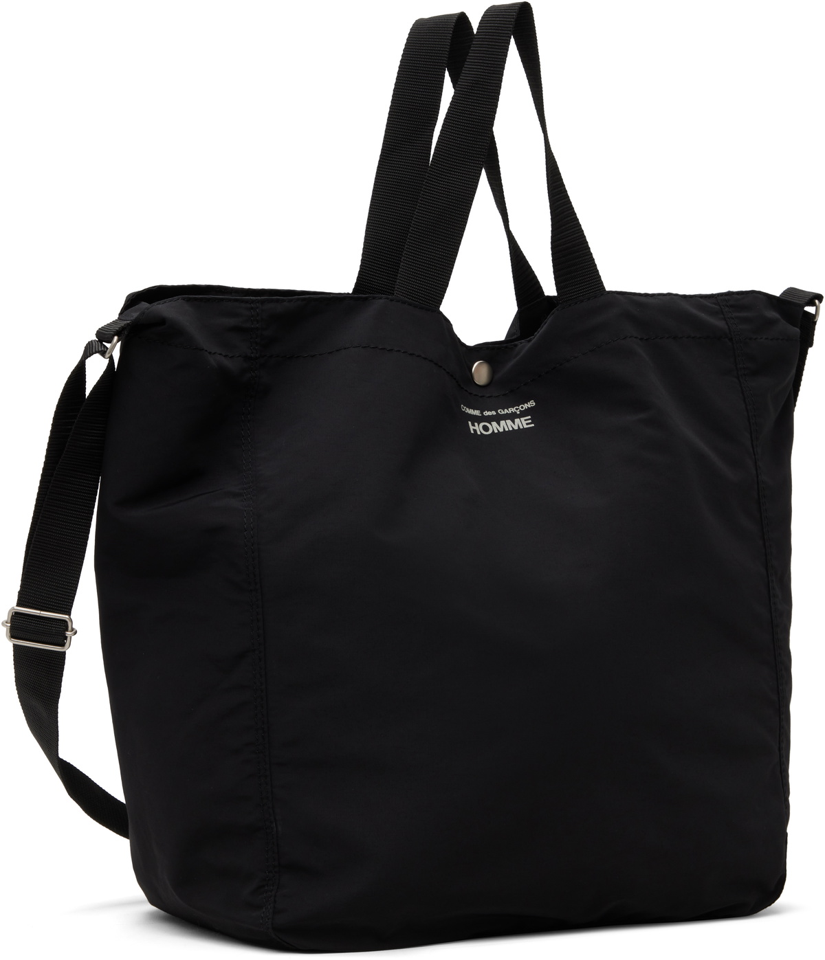 Comme des Garçons Homme Black Cotton Nylon Grosgrain Tote