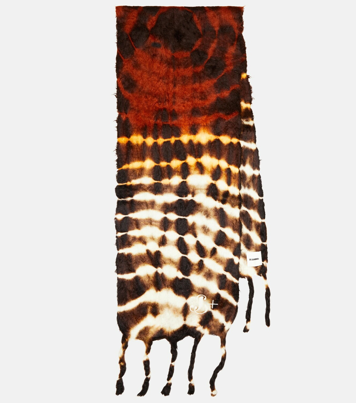 ヘアアクセサリー JIL SANDER LONG MOHAIR SCARF WITH LOGO PATCH Mohair Scarf in Multicolor – SVRN