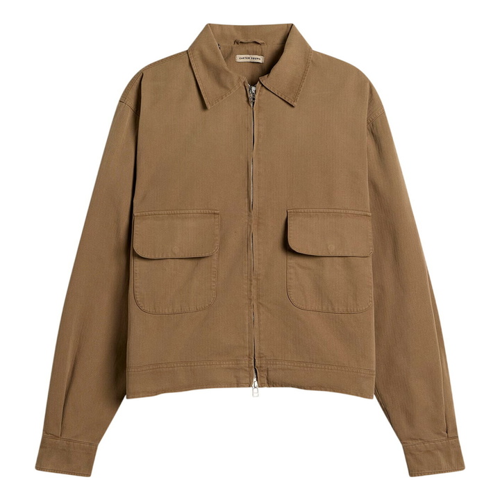 Photo: Carter Young Men's Herringbone Andover Jacket in Fatigue Green