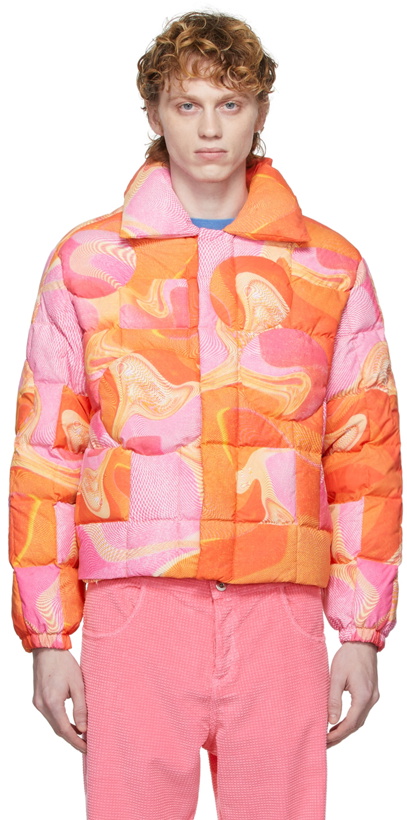 Photo: ERL Pink Down Graphic Circle Jacket