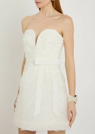 Rebecca Vallance Willow Strapless Mesh and Crepe Mini Dress Ivory