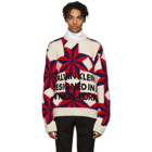 Calvin Klein 205W39NYC White and Red Logo Crewneck Sweater