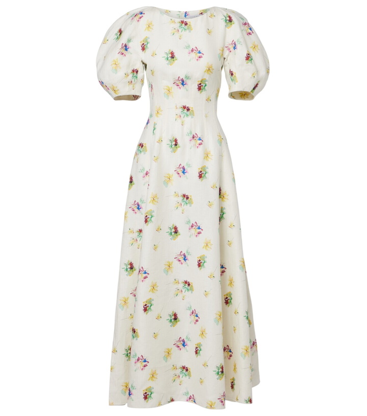 Photo: Gabriela Hearst Ranya puff-sleeve linen maxi dress