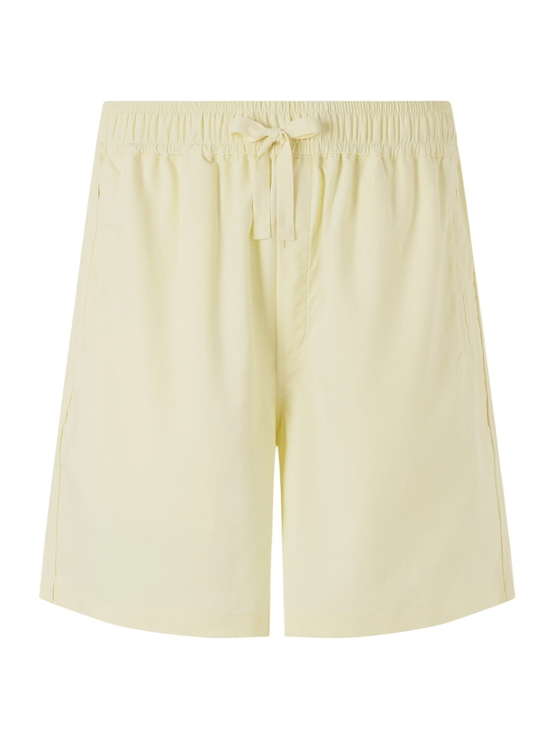 Photo: Saman Amel - Straight-Leg Silk Shorts - Yellow