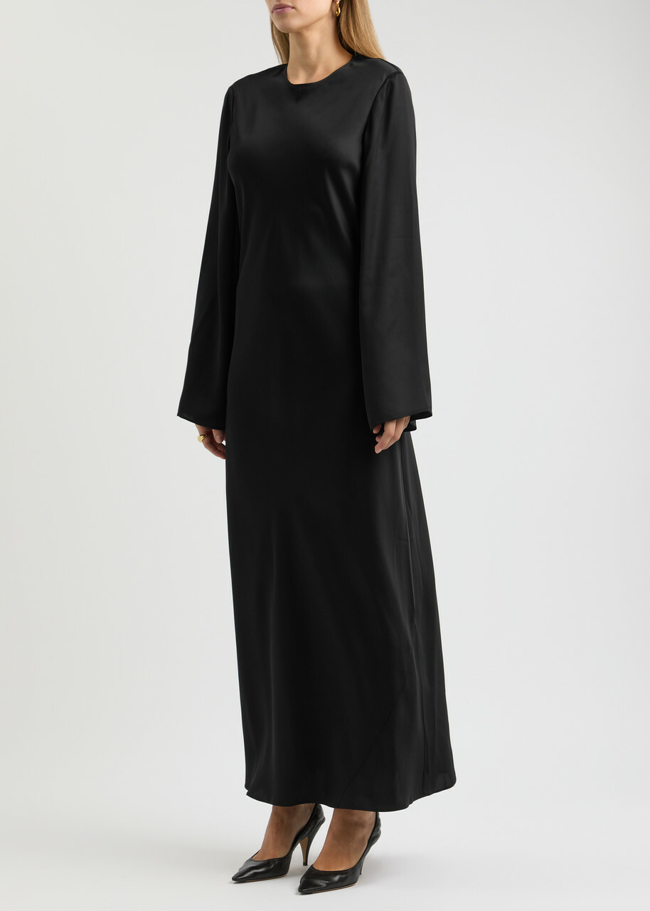 fitted lace wedding dress Patricia Black Extreme Plunge Long Sleeve Maxi Dress With Tie Detail – Club  L London