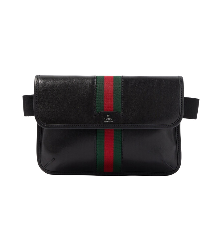 Photo: Gucci Web Trademark Small leather belt bag