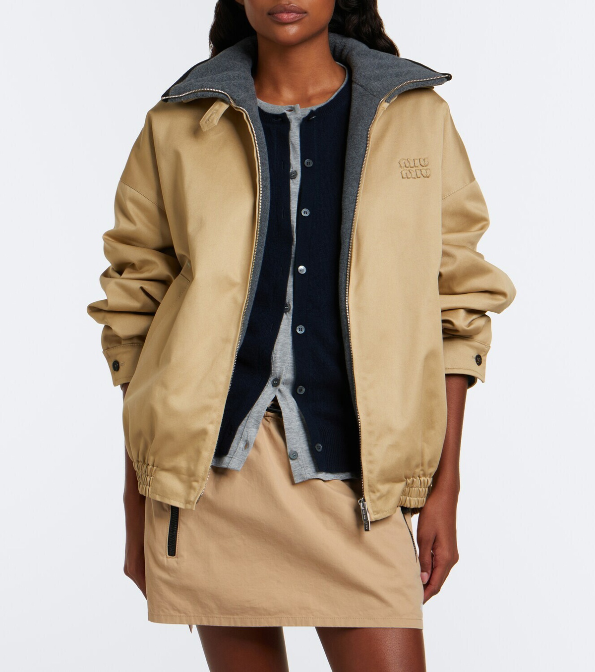 Miu Miu Padded cotton twill blouson jacket