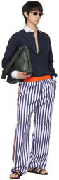 Sébline Blue & Orange Stripe Trousers