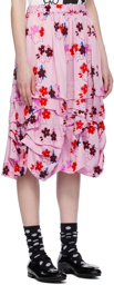 Comme des Garçons Girl Purple Floral Midi Skirt
