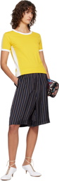 Dries Van Noten Yellow & White Fitted Contrast T-shirt