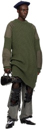 VAQUERA Green Paneled Sweater