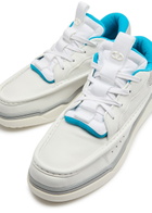 Valentino Runboot Panelled Leather and Mesh Sneakers White
