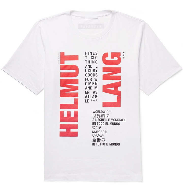 Photo: Helmut Lang - Slim-Fit Logo-Print Cotton-Jersey T-Shirt - Men - White