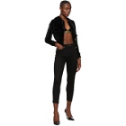Versace Jeans Couture Black Velvet Zip-Up Hoodie