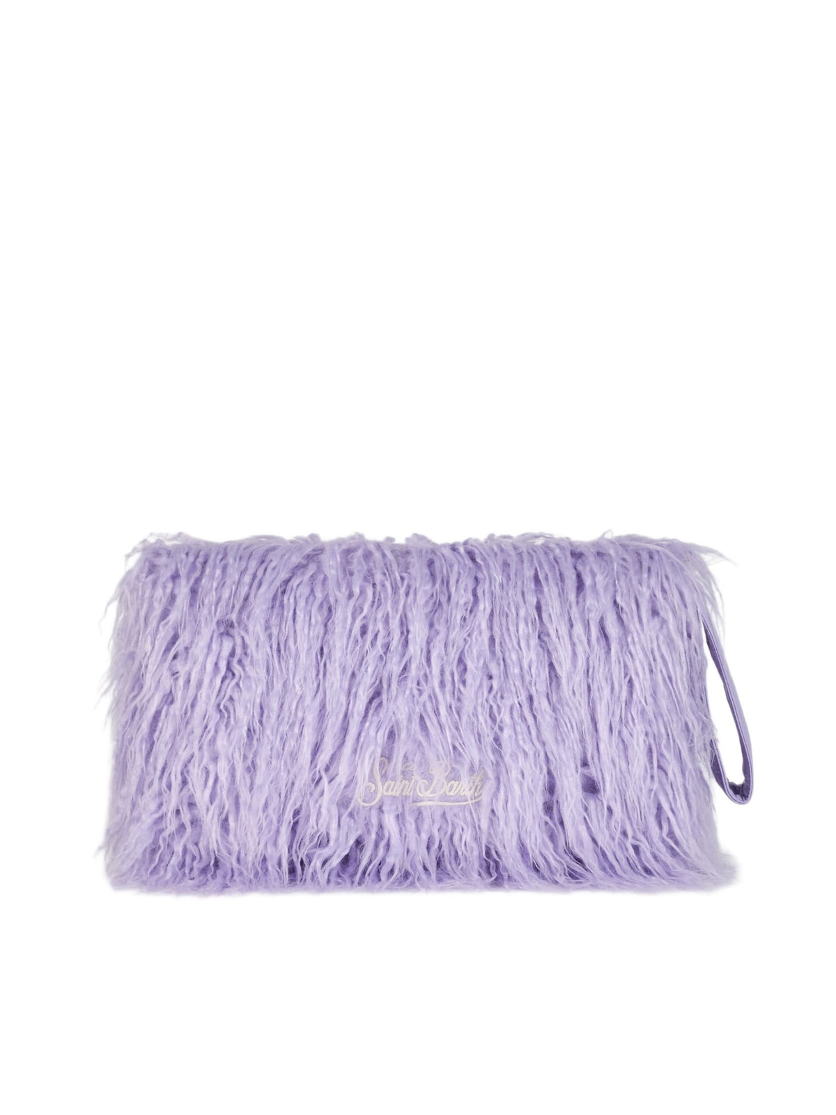 MC2 Saint Barth Lilac Furry Mildred Pochette With Saint Barth Embroidery