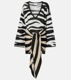 The Attico Knitted zebra-print minidress