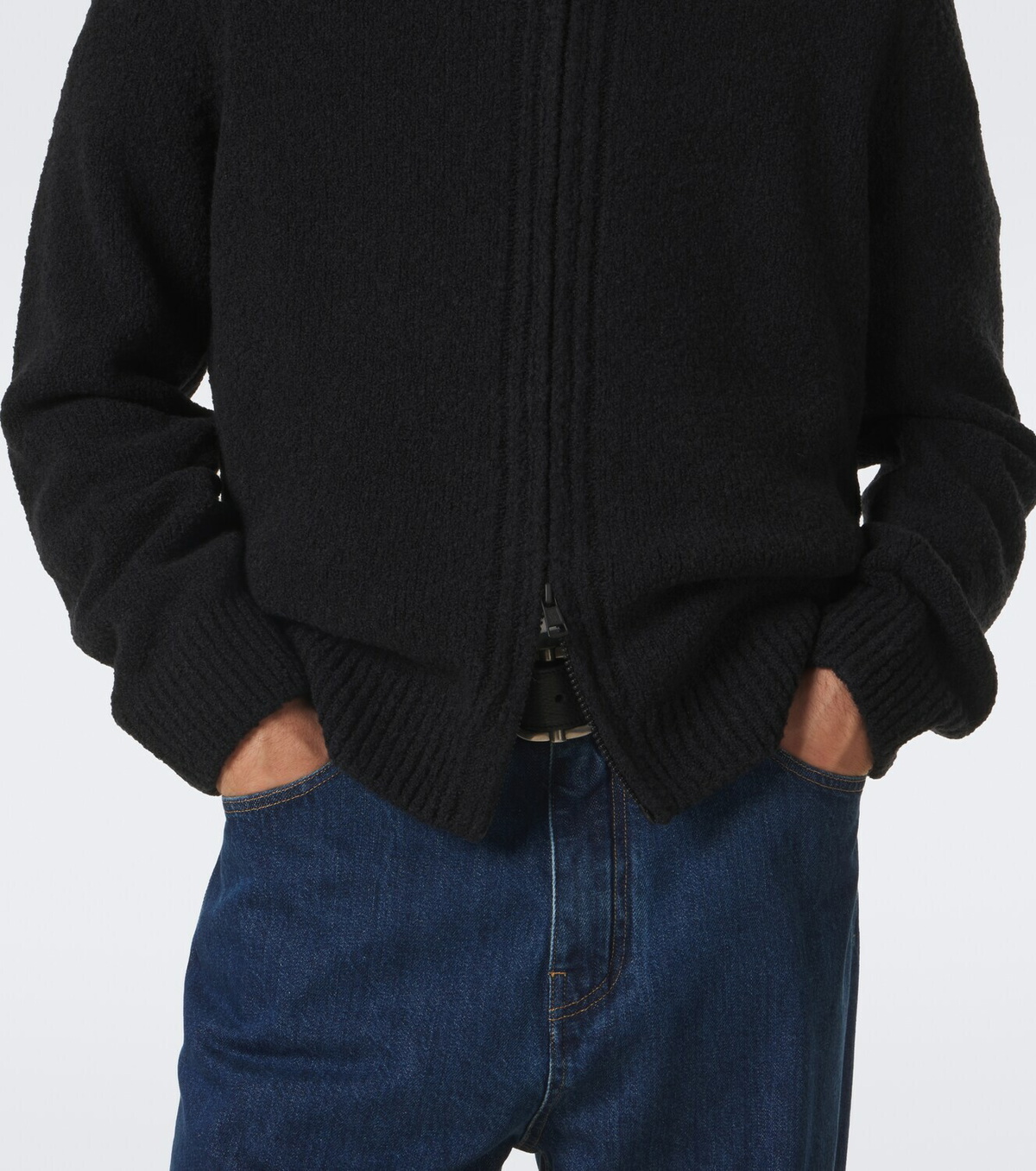 Moncler Wool-blend bouclé zip-up hoodie