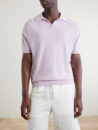 Canali - Cotton and Silk-Blend Polo Shirt - Purple