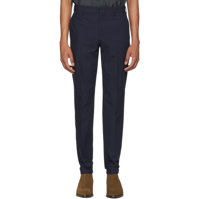 Photo: Paul Smith Navy Pleated Slim Trousers