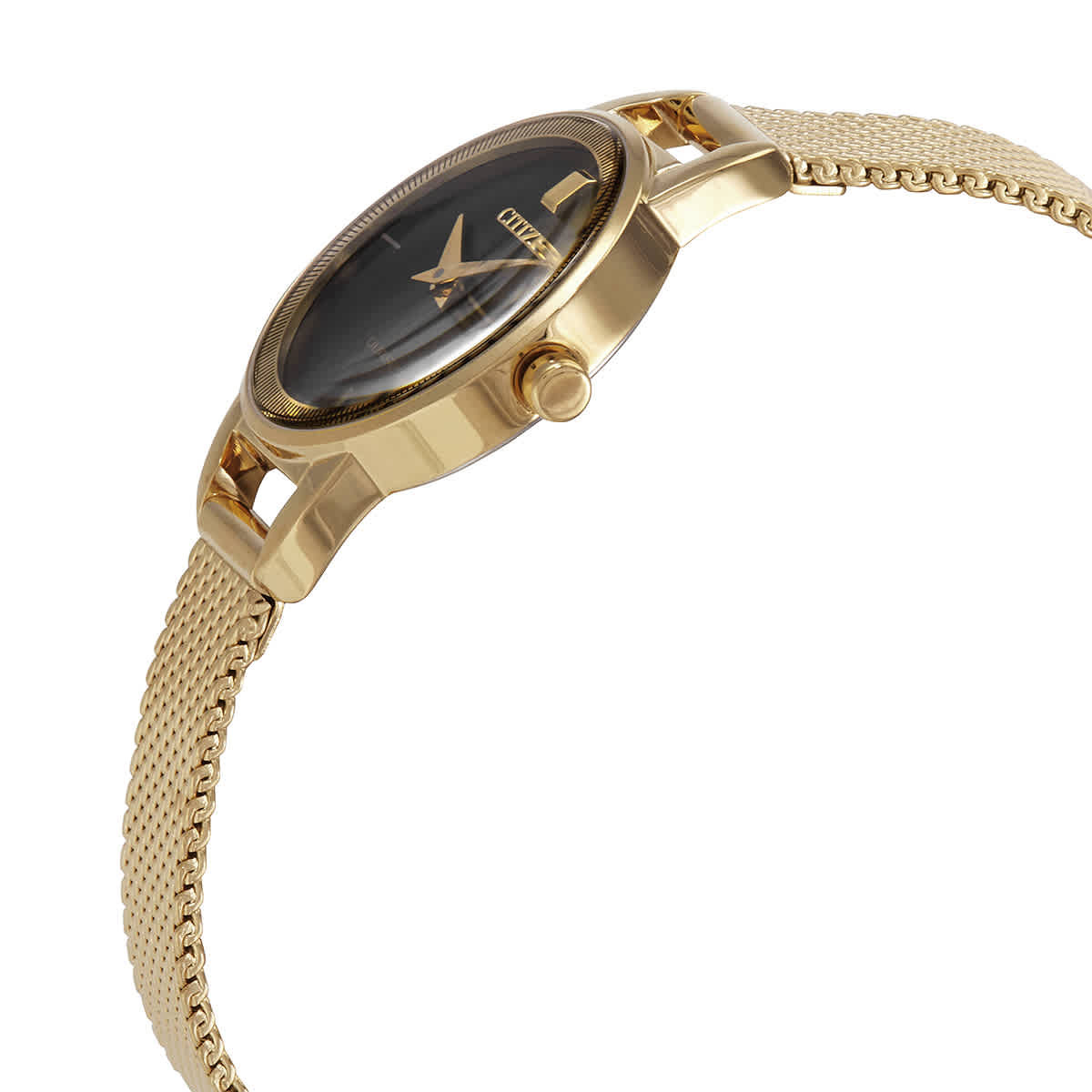 Citizen Gold-Tone Stainless Quartz Black Dial Ladies Watch EZ7002-54E