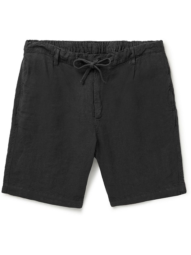 Photo: Hartford - Tank Straight-Leg Linen Drawstring Shorts - Black