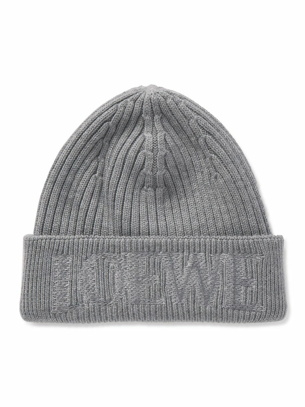 Photo: LOEWE - Logo-Embroidered Ribbed Wool Beanie