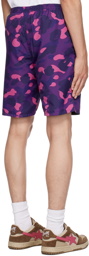 BAPE Purple Camo Shark Reversible Shorts