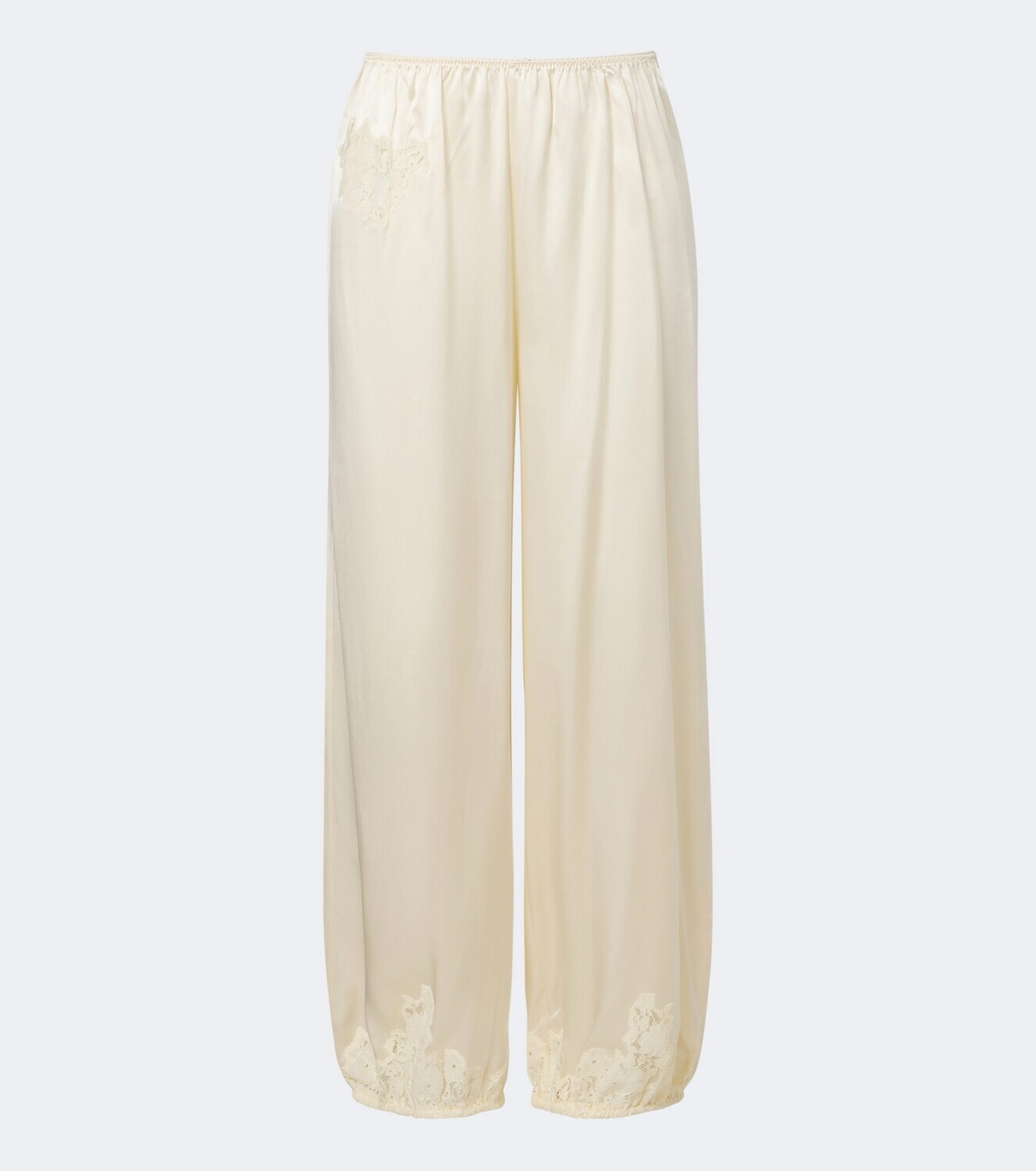 Dôen Yaria lace-trimmed silk satin balloon pants