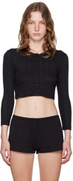 Cou Cou Black 'The Crop' Cardigan