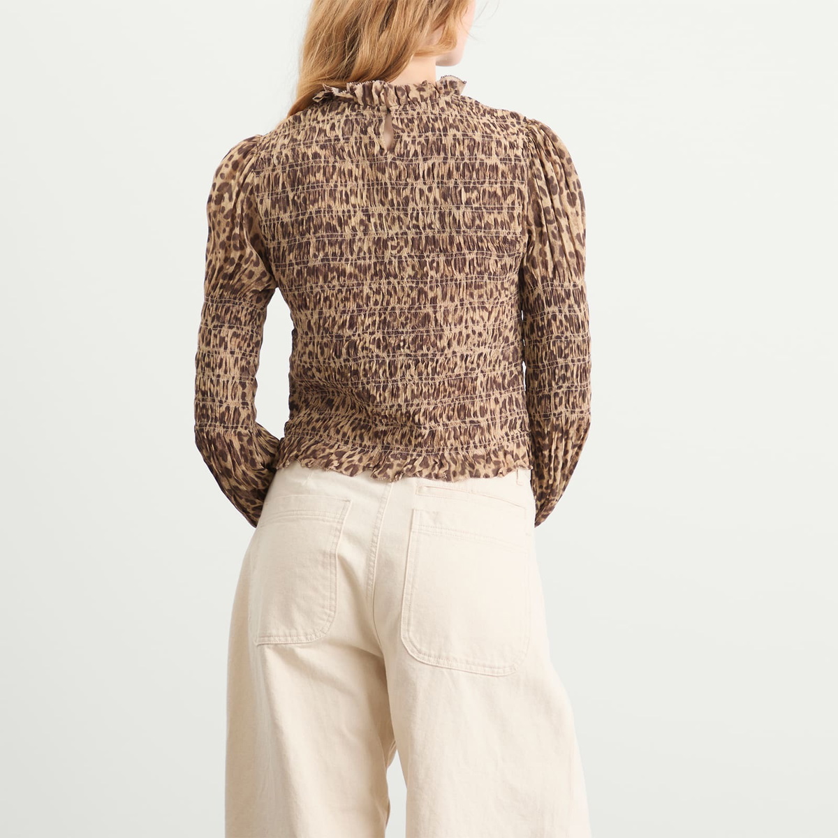 RIXO Women's Gardenia Mila Leopard Top in Brown
