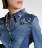 Chloé Embroidered denim shirt dress