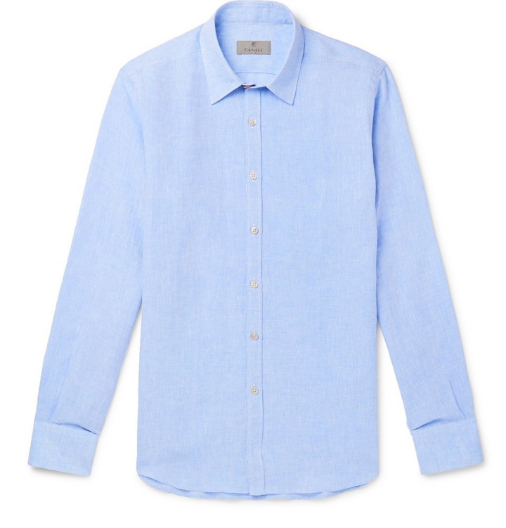 Photo: Canali - Linen Shirt - Men - Blue