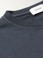 Rhude - Printed Cotton-Jersey T-Shirt - Blue